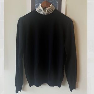 *tag on* SANDRO Paris luxury collared tight silk wool sweater